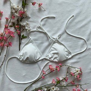 Ocean Pacific White Triangle Bikini Top